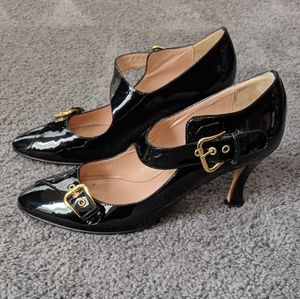 Anyi Lu Patent Leather Mary Jane Heels (Black) Size 11 US / EU 42